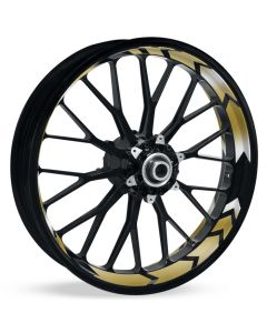 Felgenbettaufkleber im Arrow Design Chrom