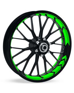 Felgenbettaufkleber im Arrow Design NEON