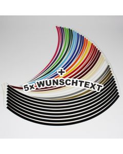 Felgenrandaufkleber mit Ihrem Text