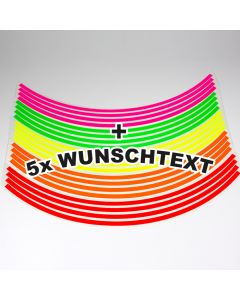 Felgenrandaufkleber mit Ihrem Text