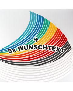 Felgenrandaufkleber mit Ihrem Text