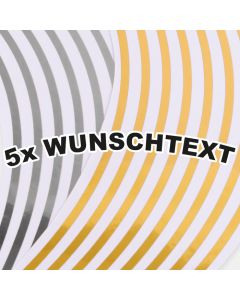 Felgenaufkleber Chrom NUR WUNSCHTEXT